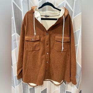 BloomChic Brown Corduroy Utility Jacket with Hood